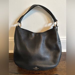 COACH BLACK GLOVE TANNED LEATHER NOMAD HOBO SHOULDER BAG PURSE 36997